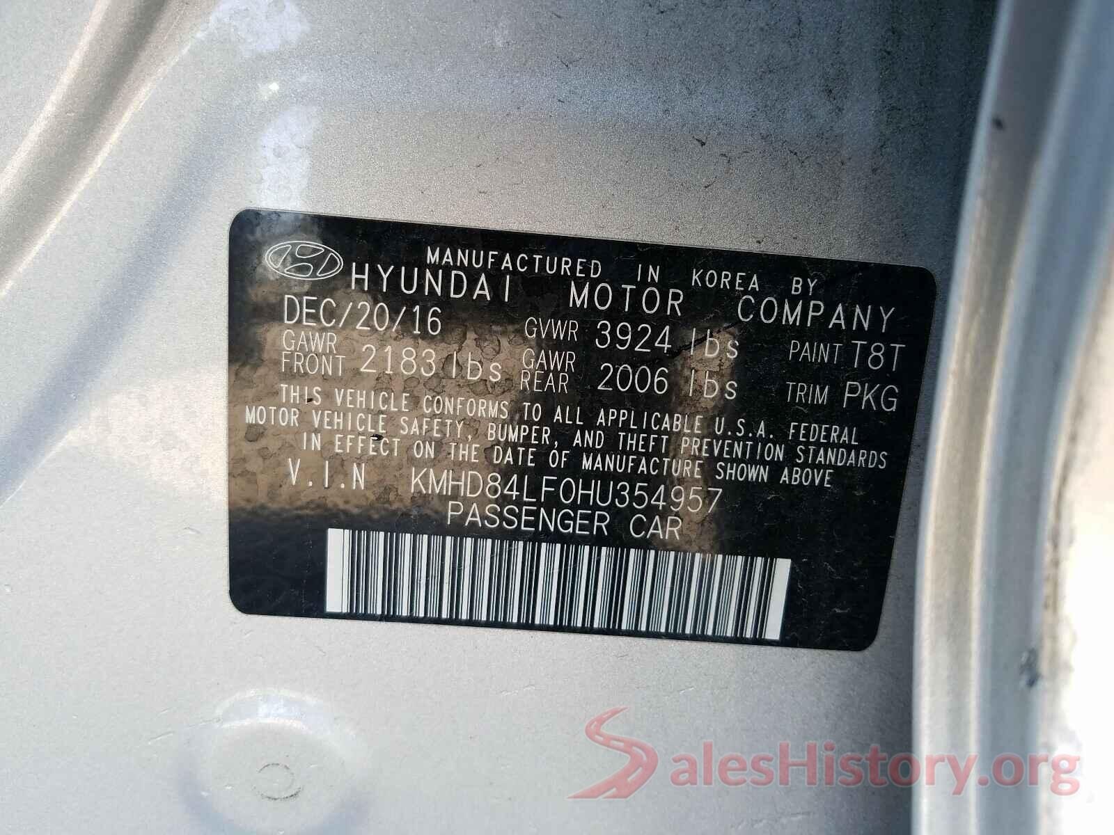 KMHD84LF0HU354957 2017 HYUNDAI ELANTRA