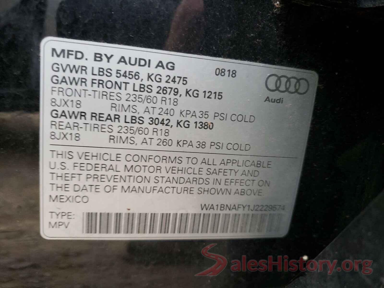 WA1BNAFY1J2229574 2018 AUDI Q5