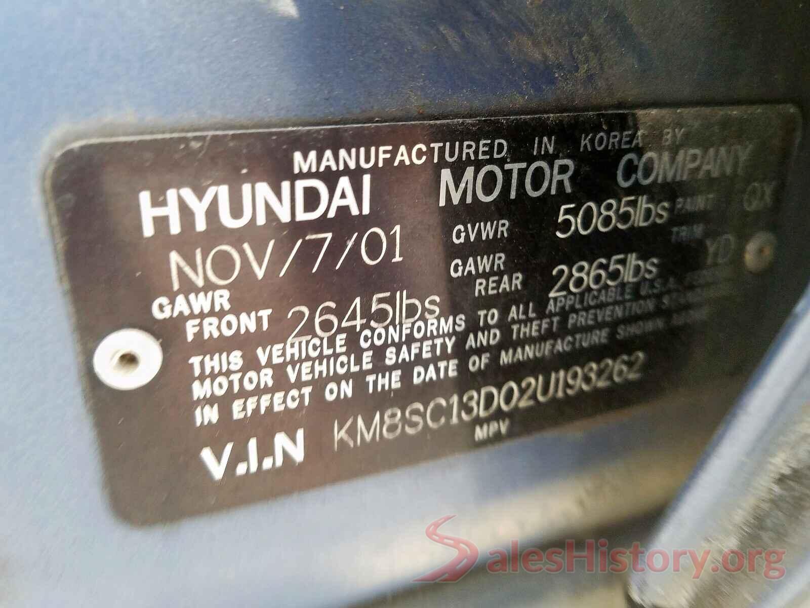 5XXGW4L20GG063173 2002 HYUNDAI SANTA FE