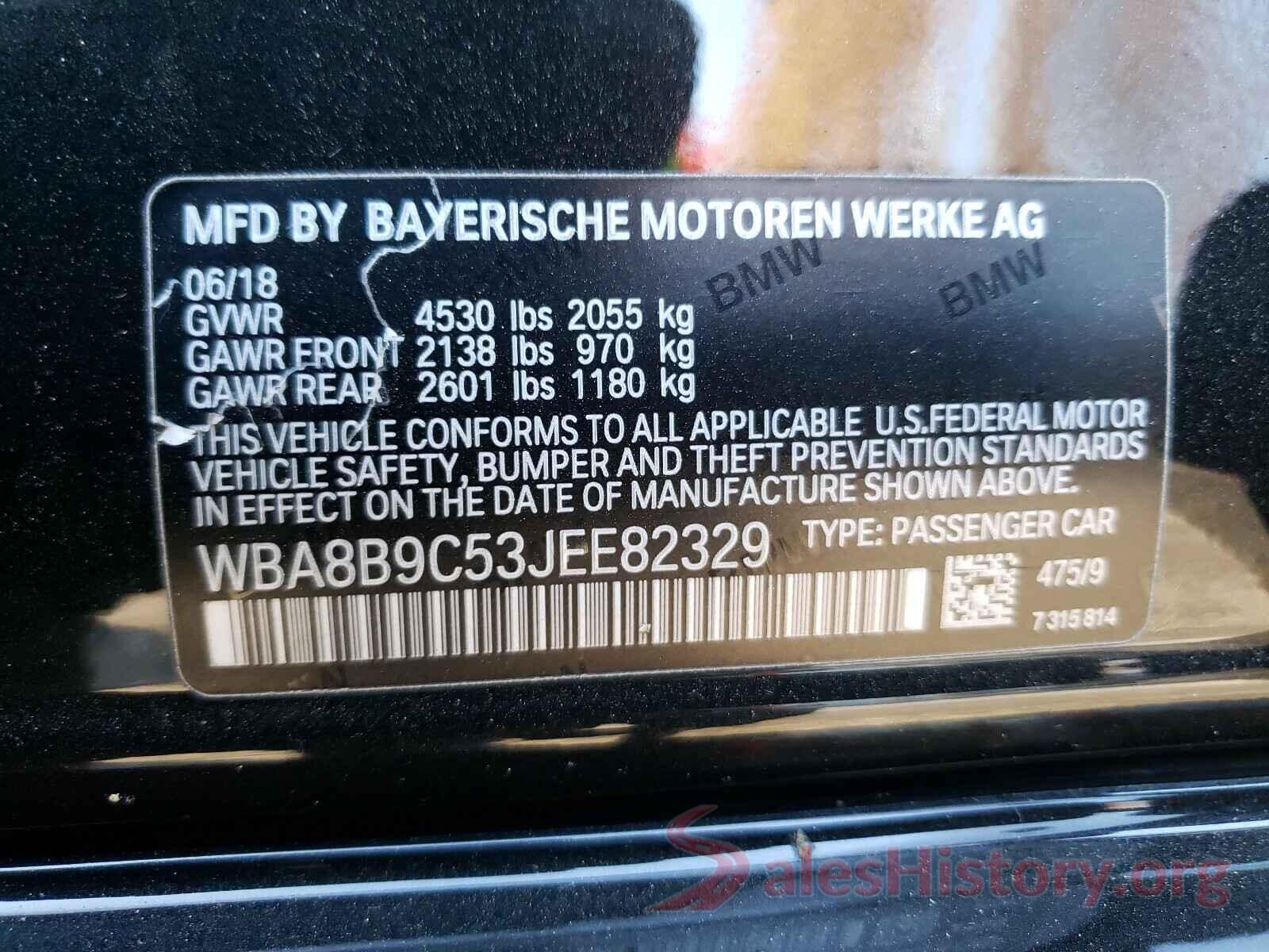 WBA8B9C53JEE82329 2018 BMW 3 SERIES