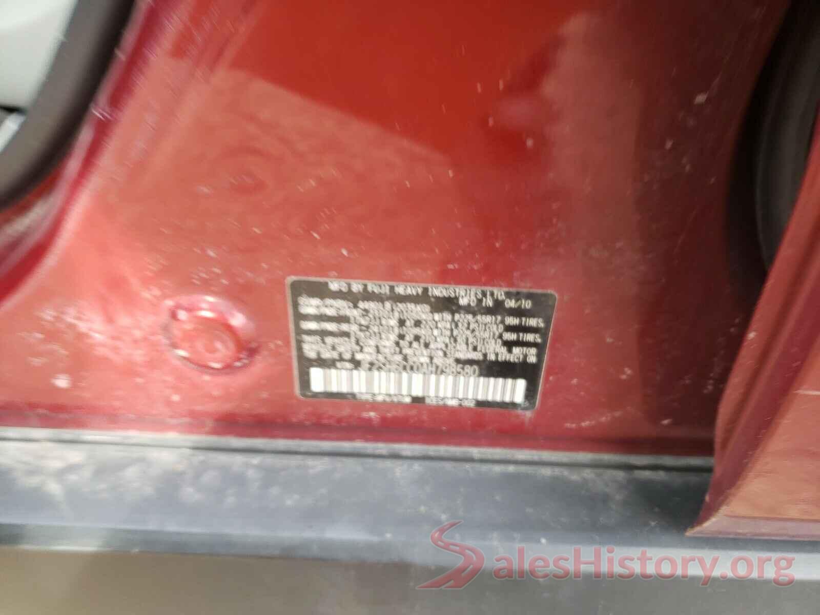 5YJ3E1EA3JF101798 2010 SUBARU FORESTER