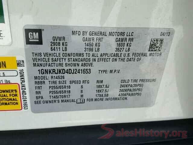 1FBZX2ZM9GKB08091 2013 CHEVROLET TRAVERSE