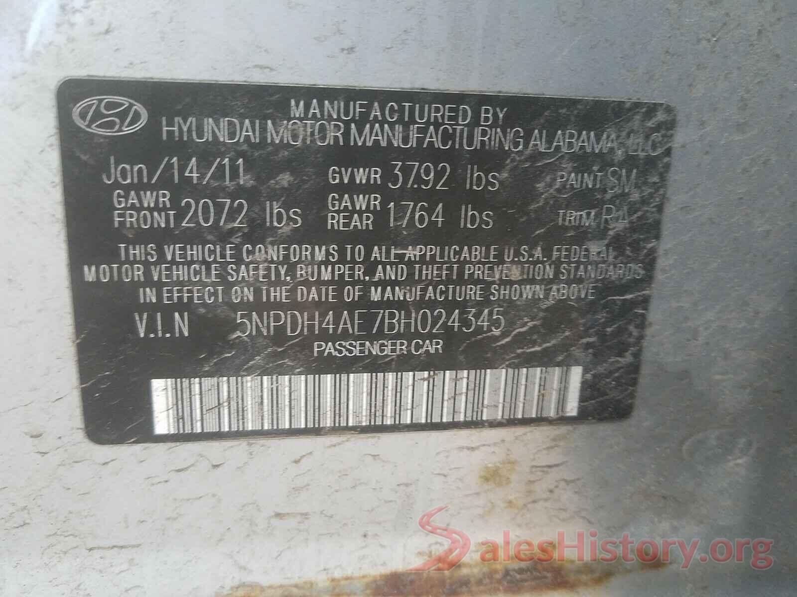 3N1CN7AP3JL836461 2011 HYUNDAI ELANTRA