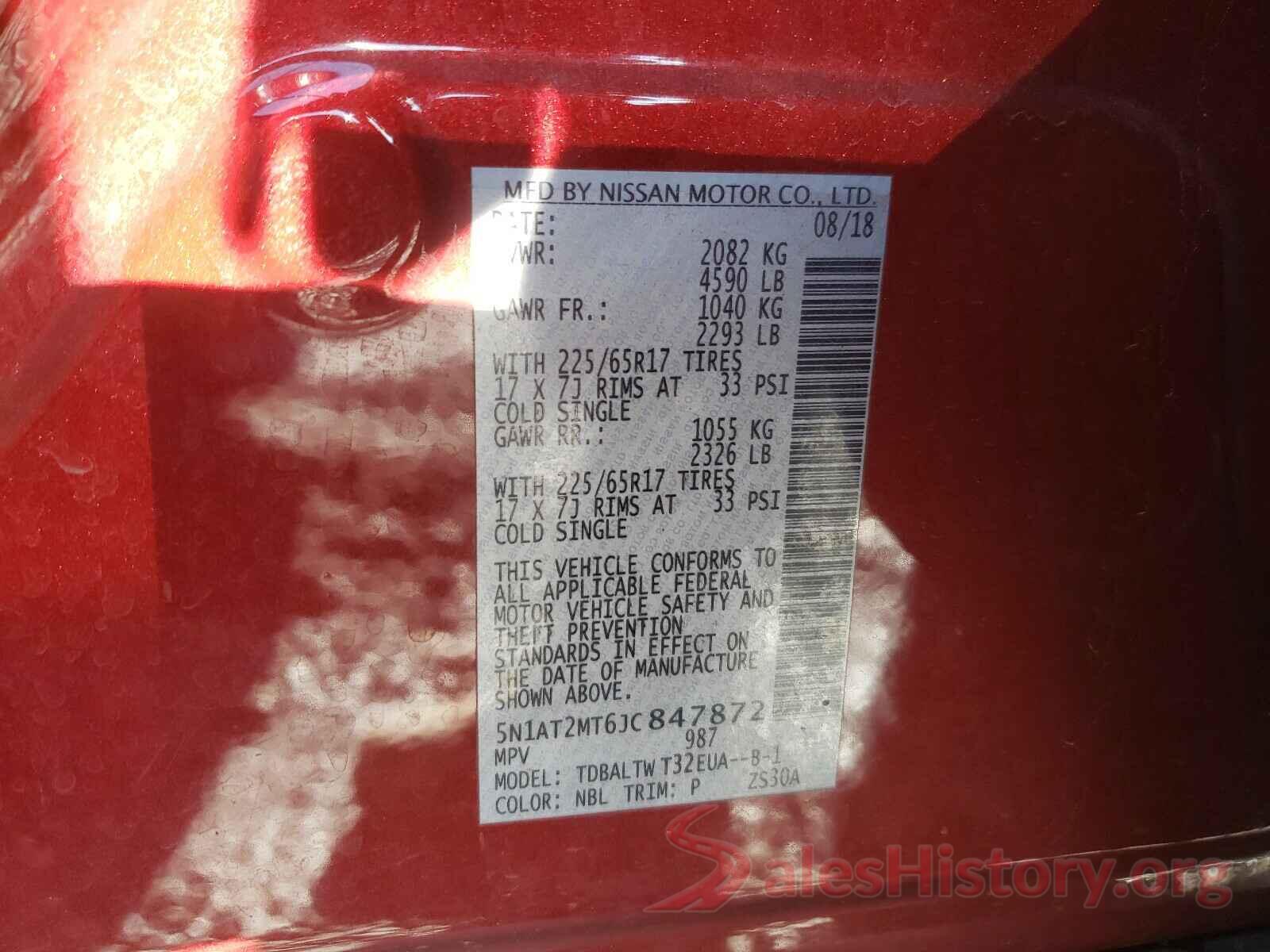 5N1AT2MT6JC847872 2018 NISSAN ROGUE