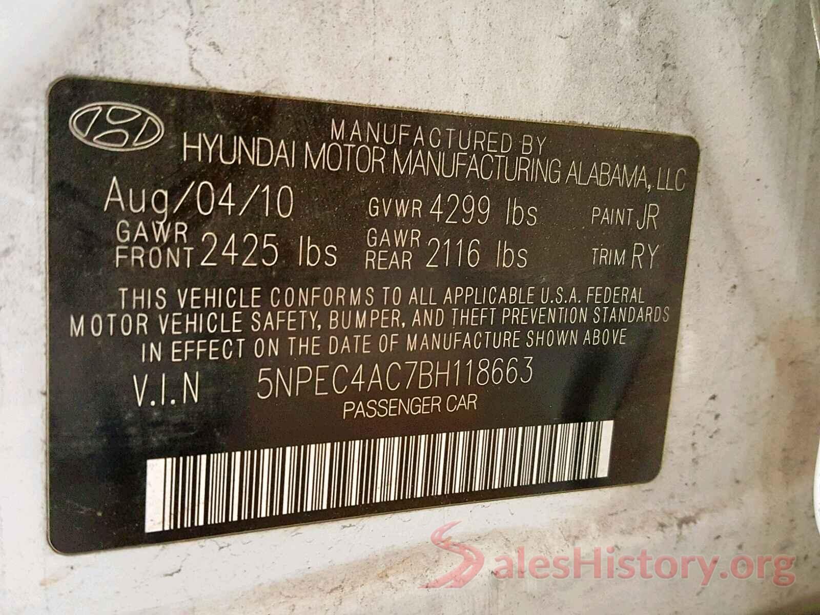 4T1G11AK2MU553051 2011 HYUNDAI SONATA