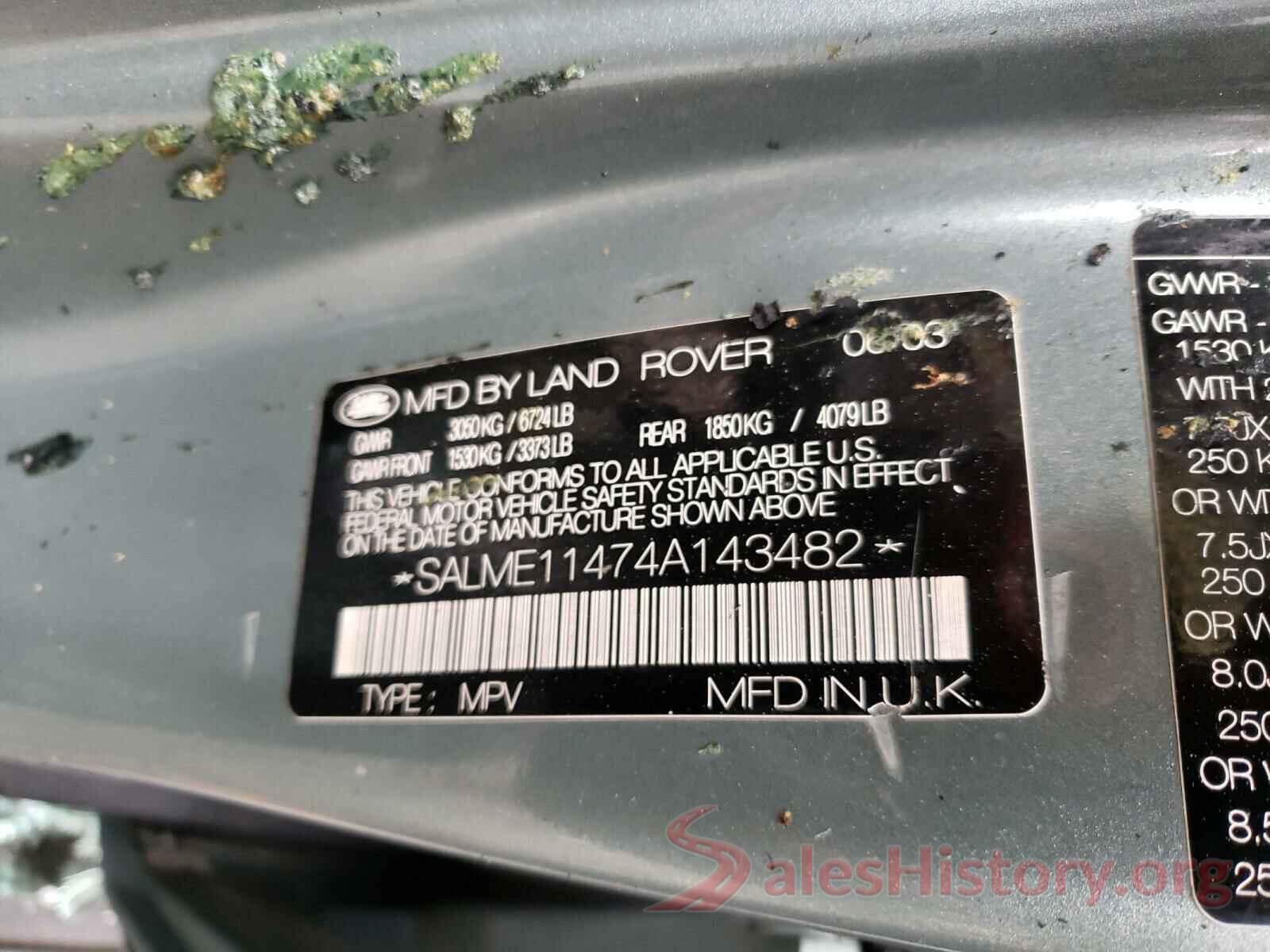 JN1BJ1CP1KW523745 2004 LAND ROVER RANGEROVER