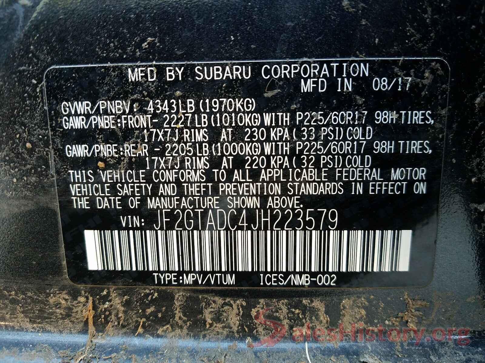 JF2GTADC4JH223579 2018 SUBARU CROSSTREK