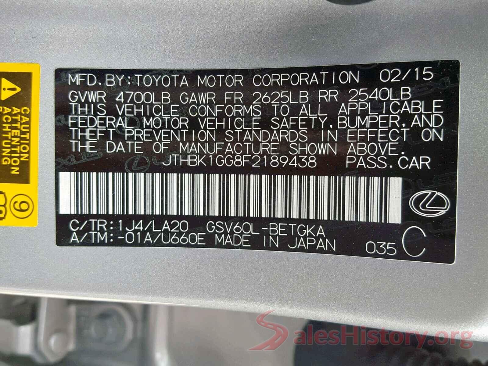 4T1BF1FK4HU313137 2015 LEXUS ES350