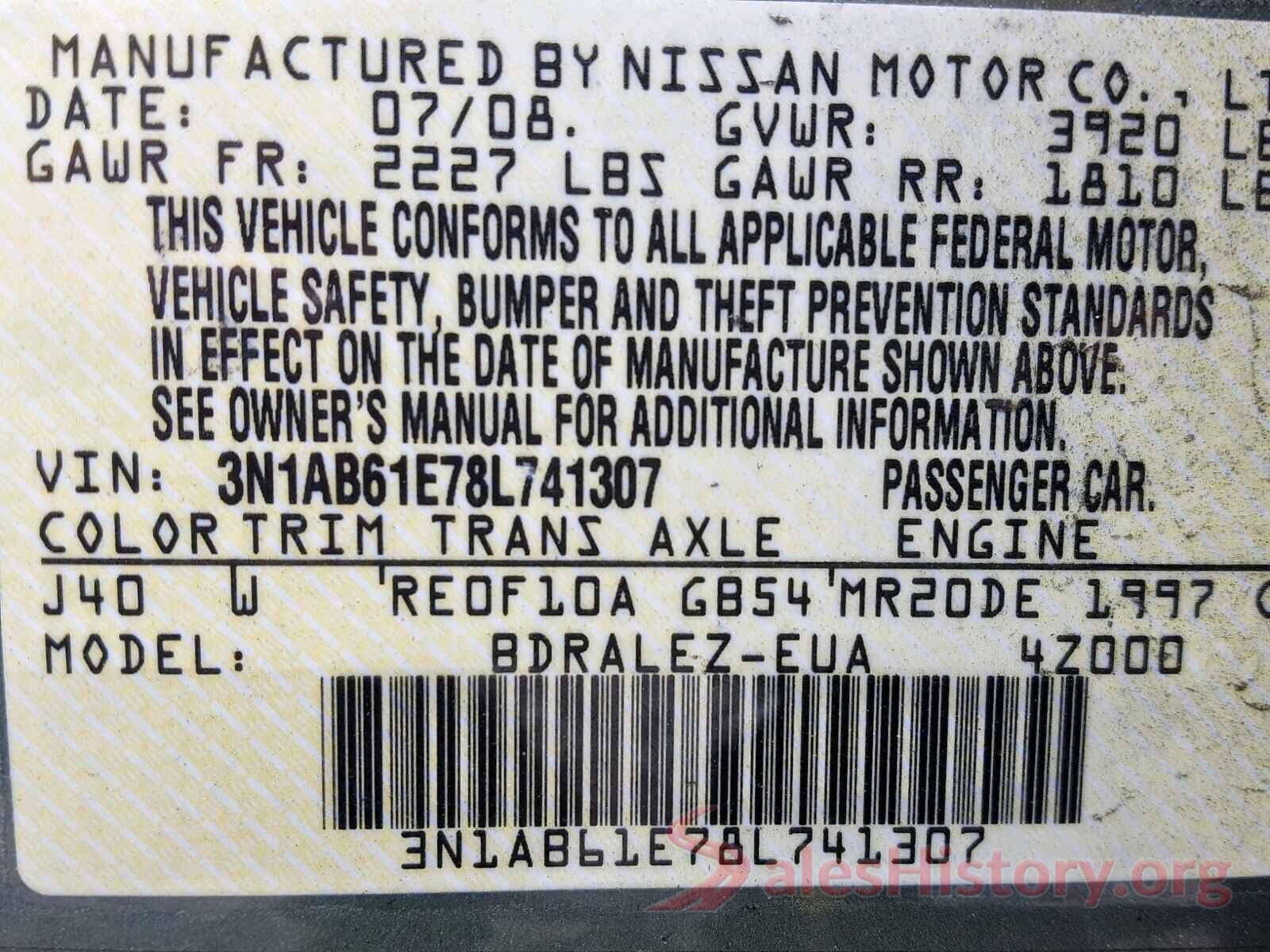 3TMAZ5CN4JM074230 2008 NISSAN SENTRA