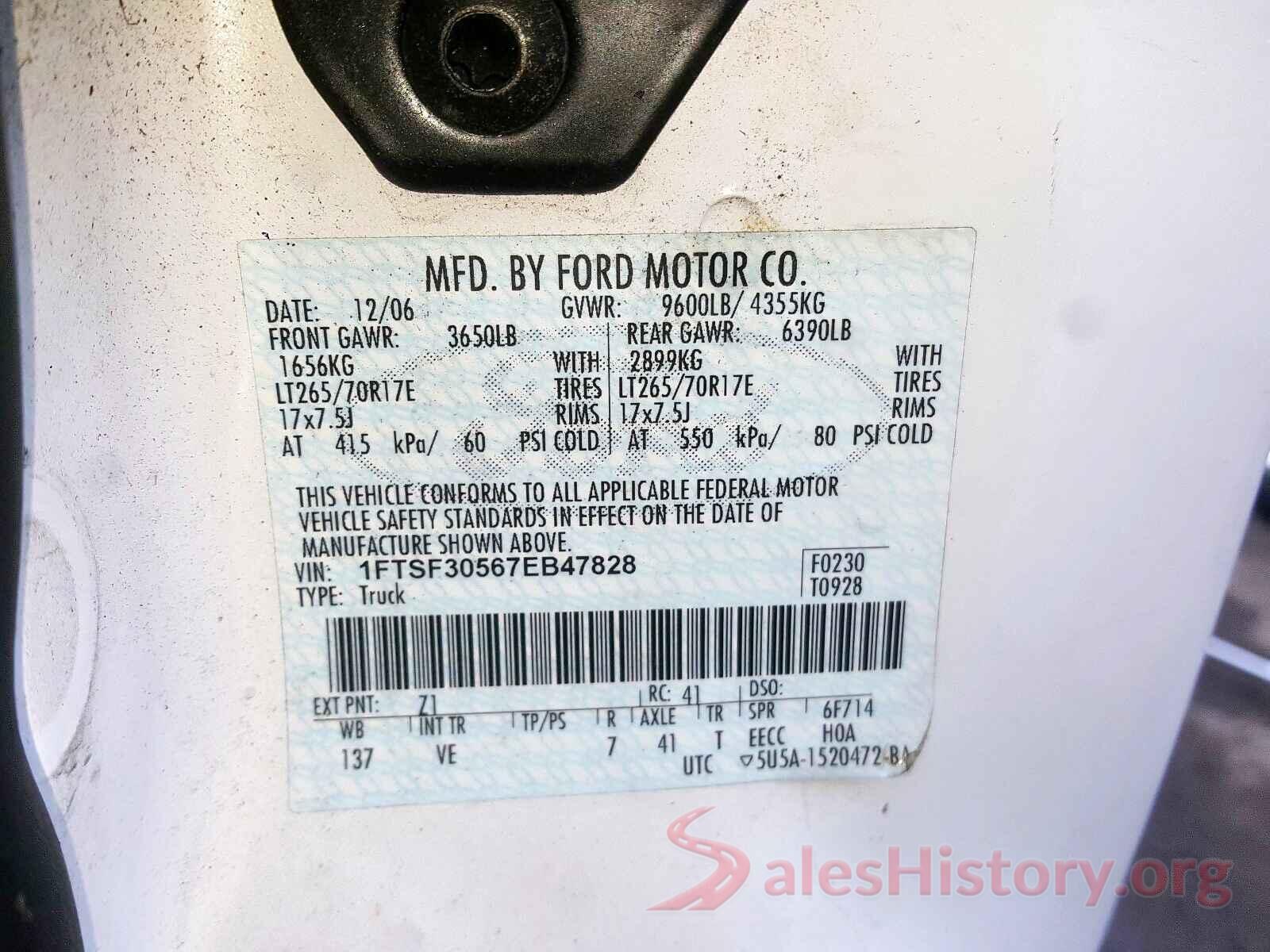 3VWE57BU9MM010977 2007 FORD F350