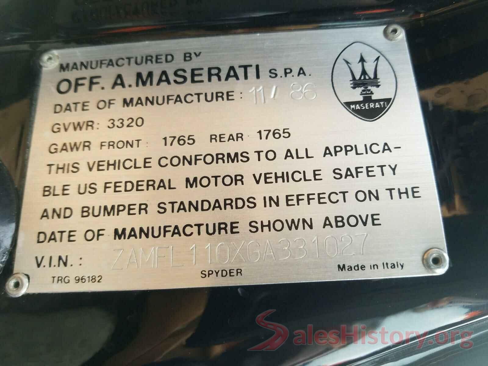 4T4BF1FK2GR531730 1986 MASERATI ALL MODELS