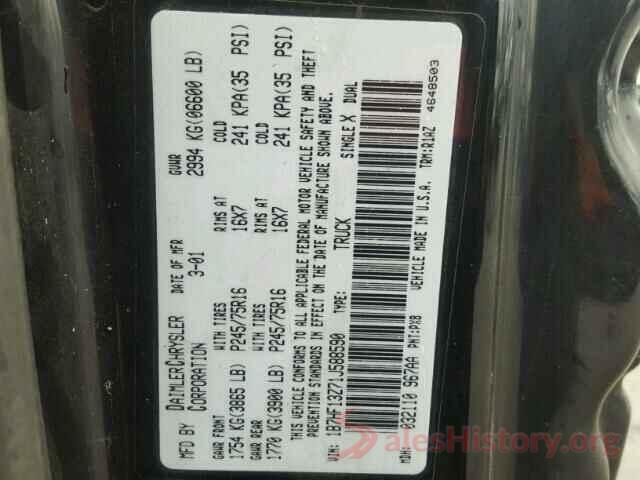 19XFC2F72GE237544 2001 DODGE RAM 1500