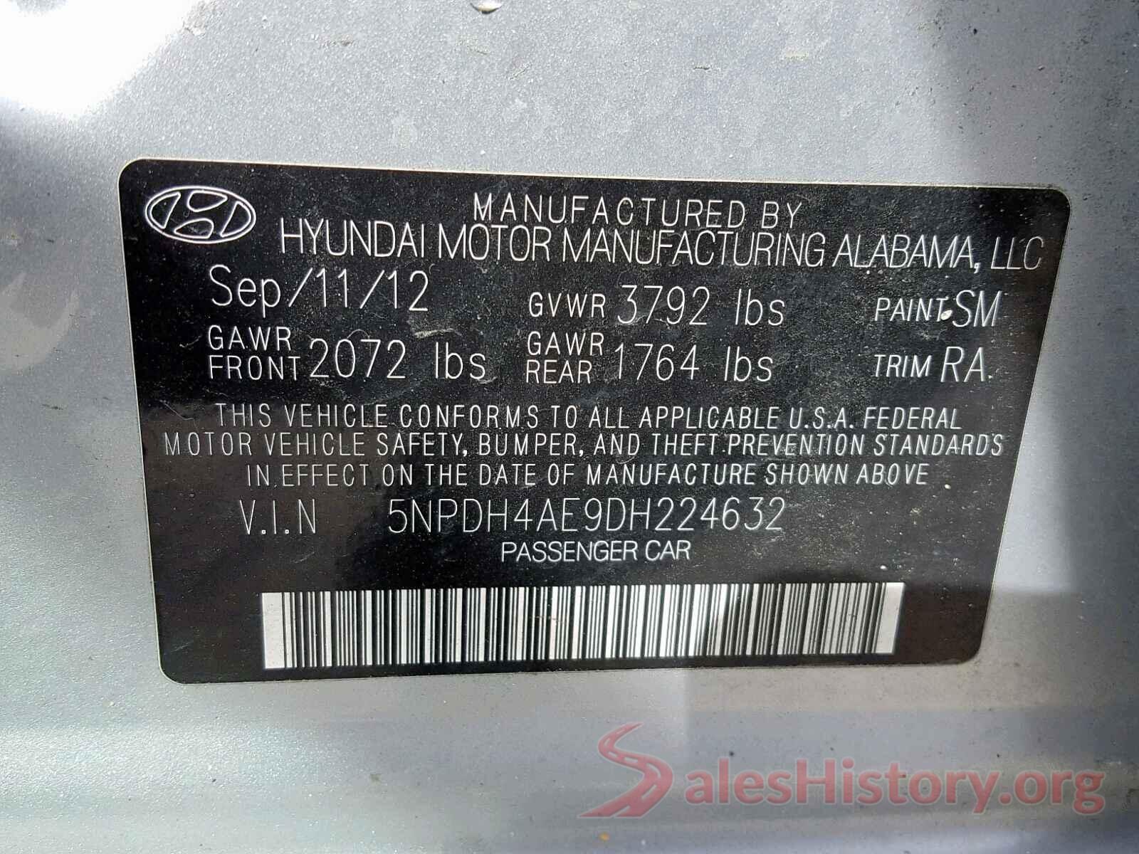 3N1AB7AP6HY280305 2013 HYUNDAI ELANTRA