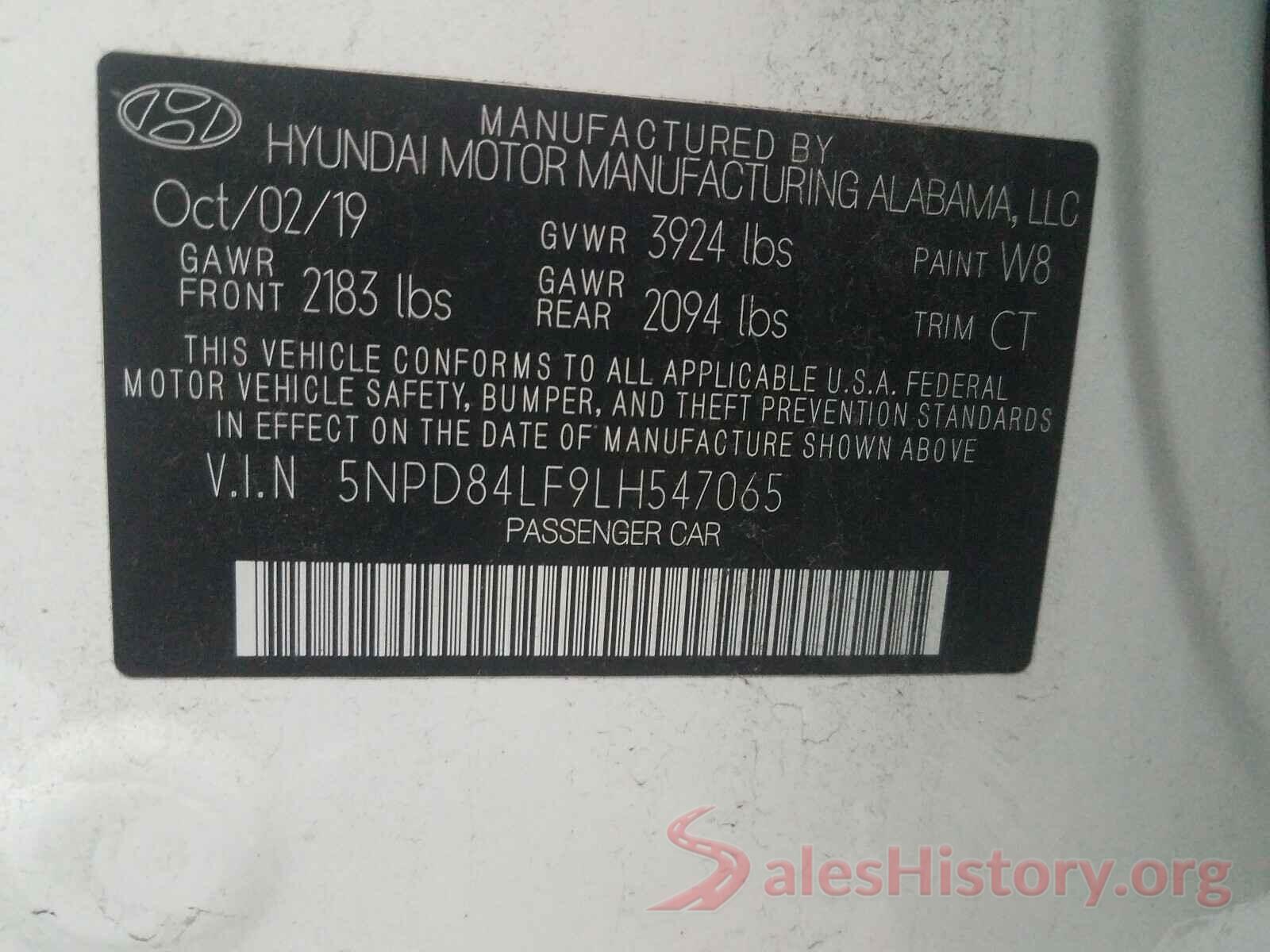 5NPD84LF9LH547065 2020 HYUNDAI ELANTRA