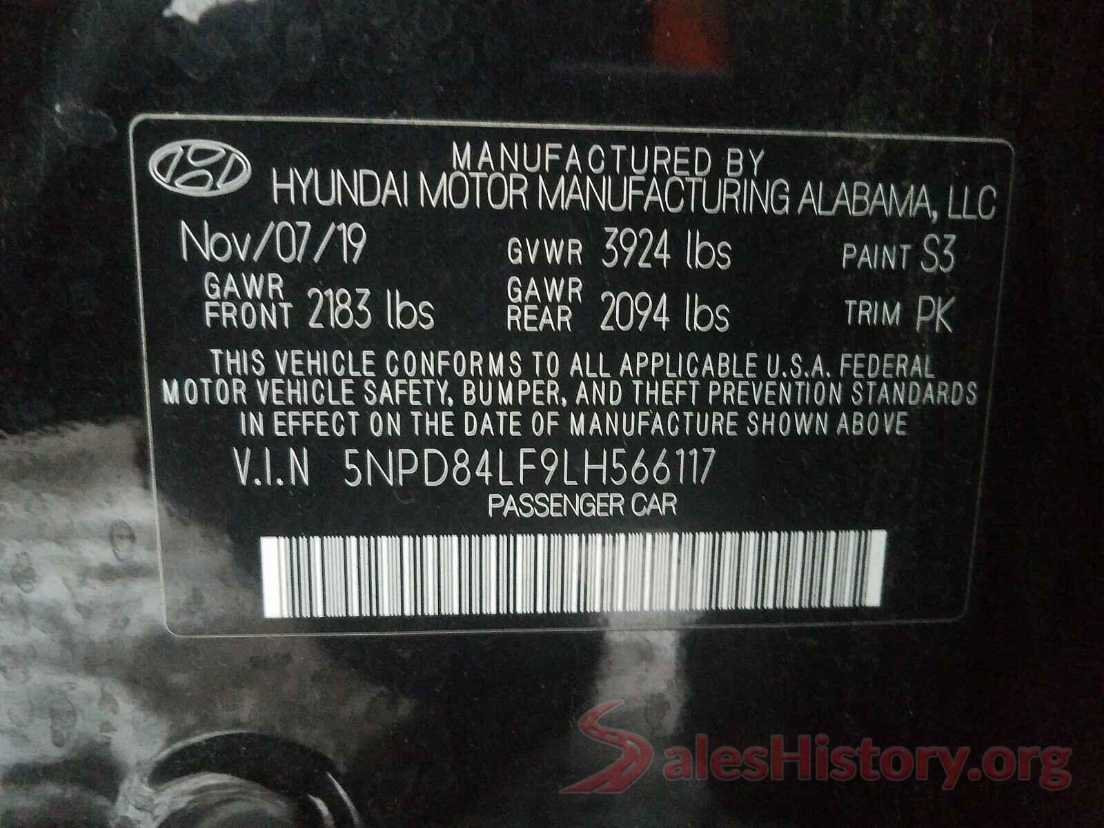 5NPD84LF9LH566117 2020 HYUNDAI ELANTRA