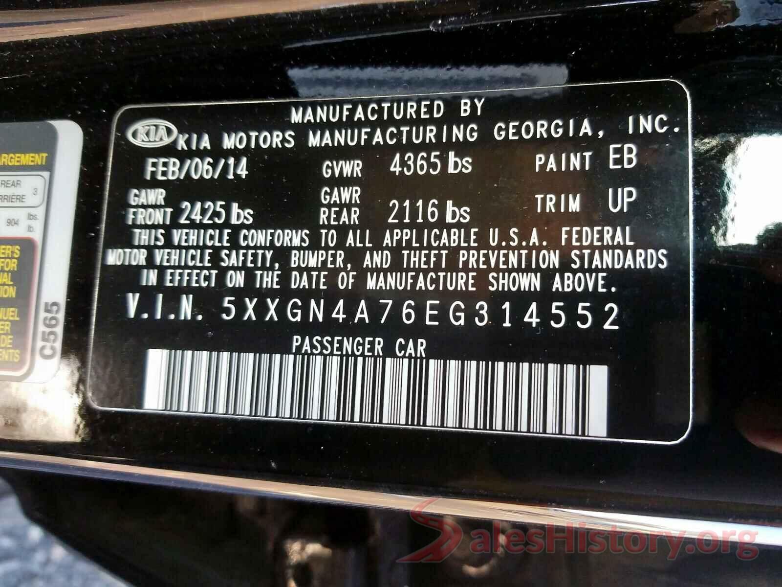 5N1AR2MN5GC602554 2014 KIA OPTIMA