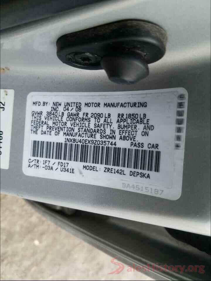 5TFEW5F19HX212870 2009 TOYOTA COROLLA