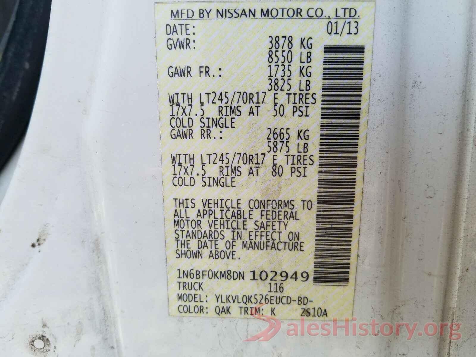 4S4BSACC4G3351464 2013 NISSAN NV