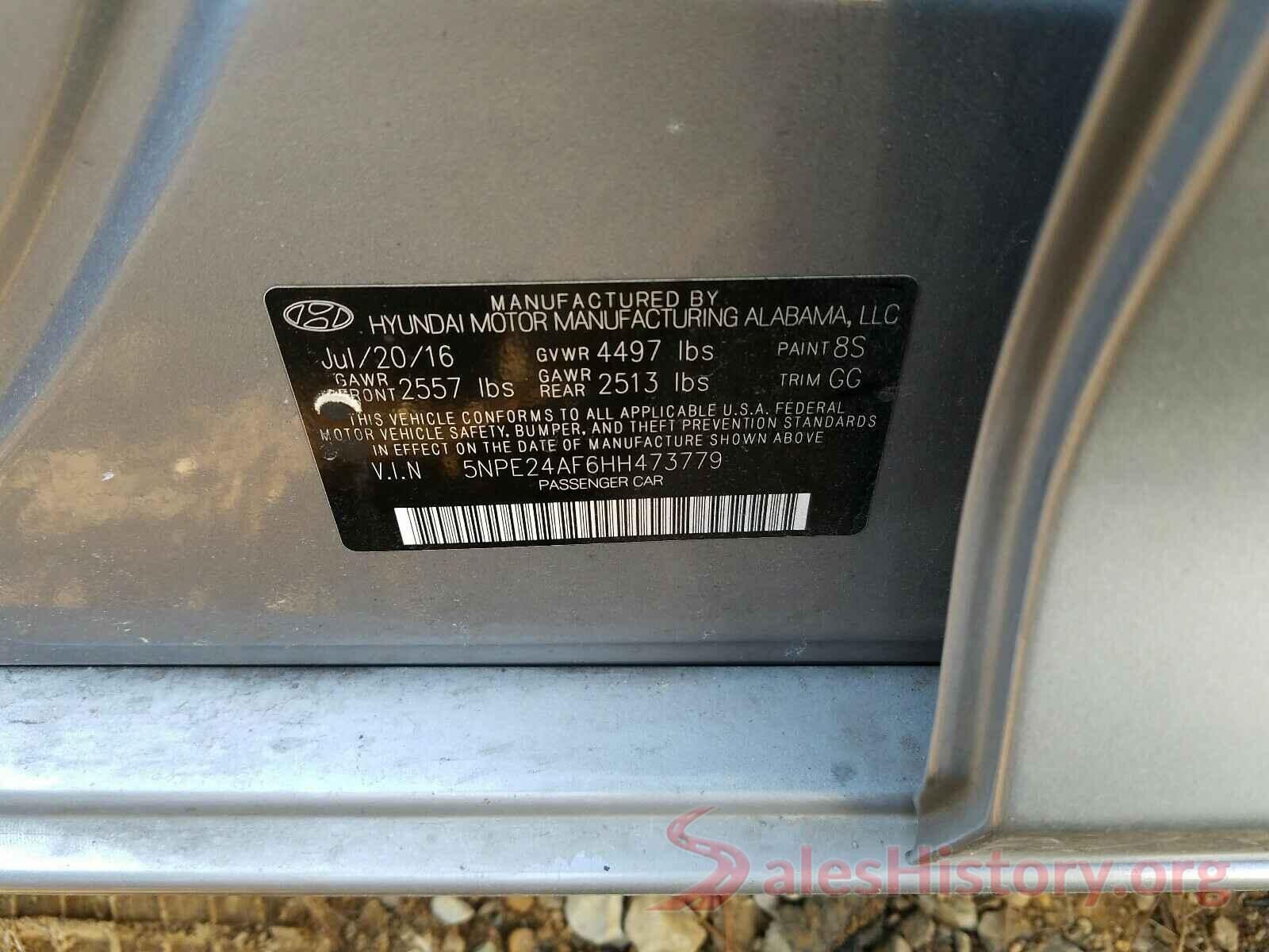 5NPE24AF6HH473779 2017 HYUNDAI SONATA