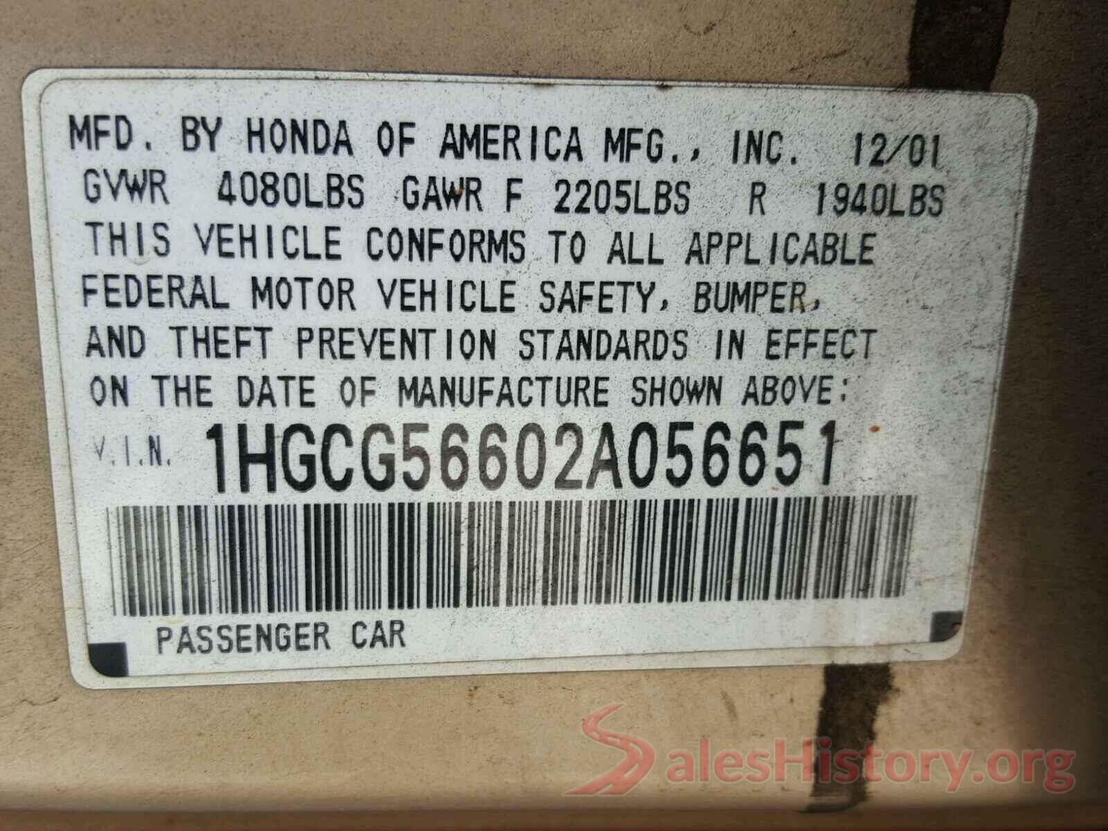 5TDXZ3DC0HS814314 2002 HONDA ACCORD