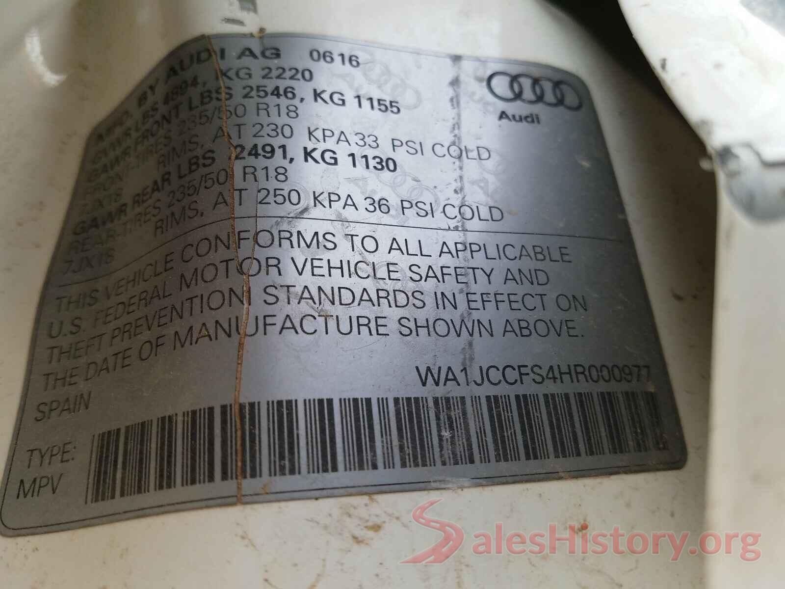 WA1JCCFS4HR000977 2017 AUDI Q3