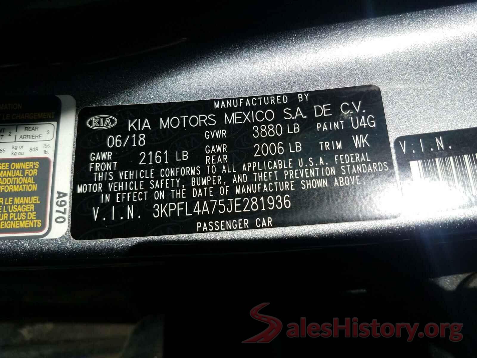 3KPFL4A75JE281936 2018 KIA FORTE