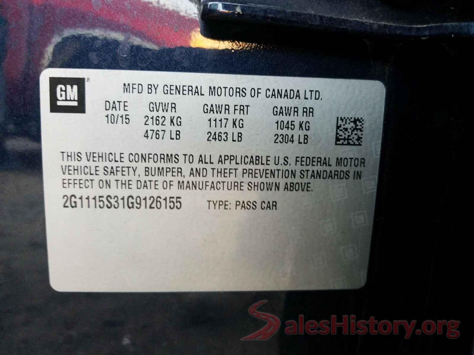 2G1115S31G9126155 2016 CHEVROLET IMPALA