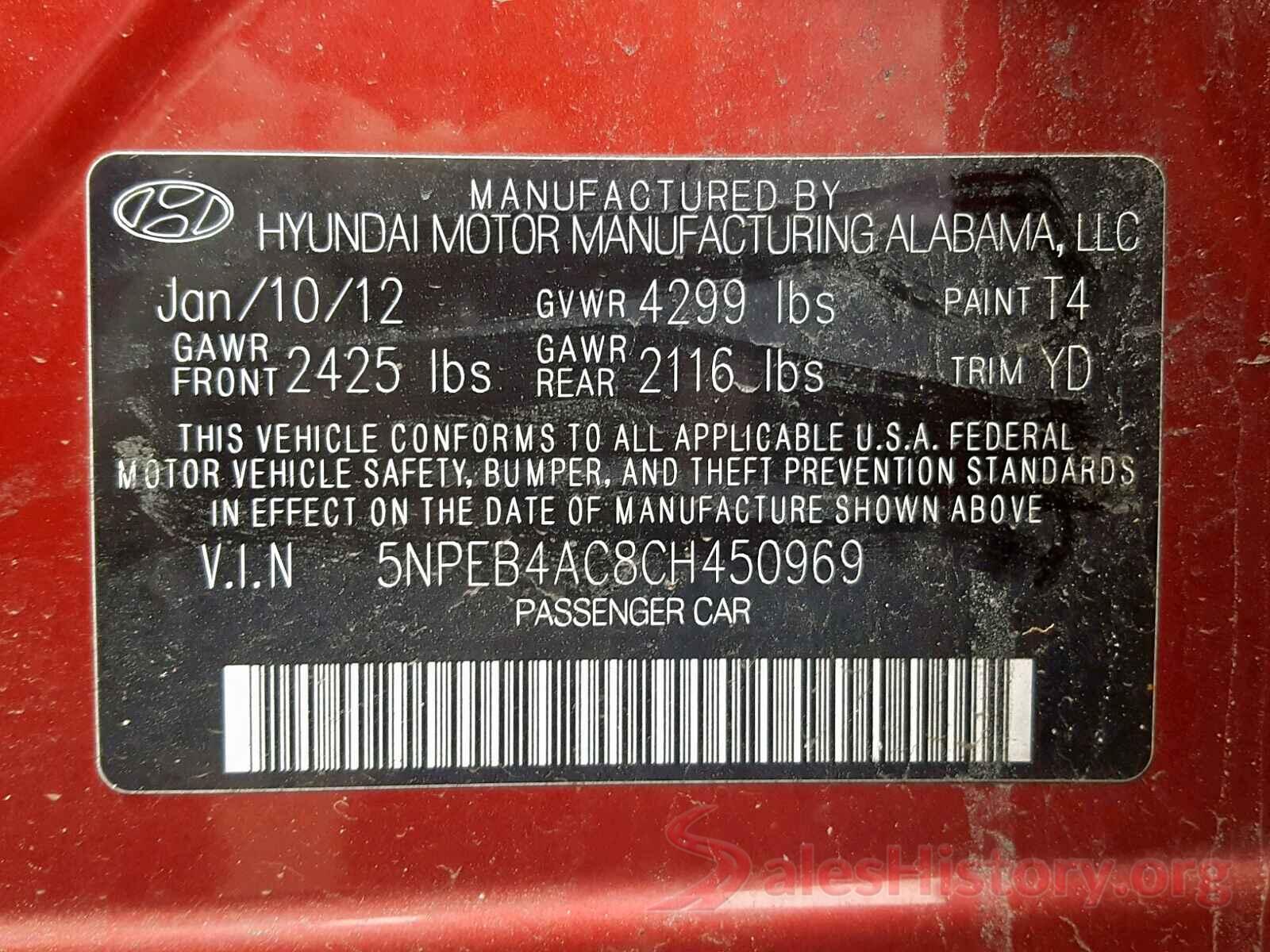 JM3KFACM3J0397210 2012 HYUNDAI SONATA