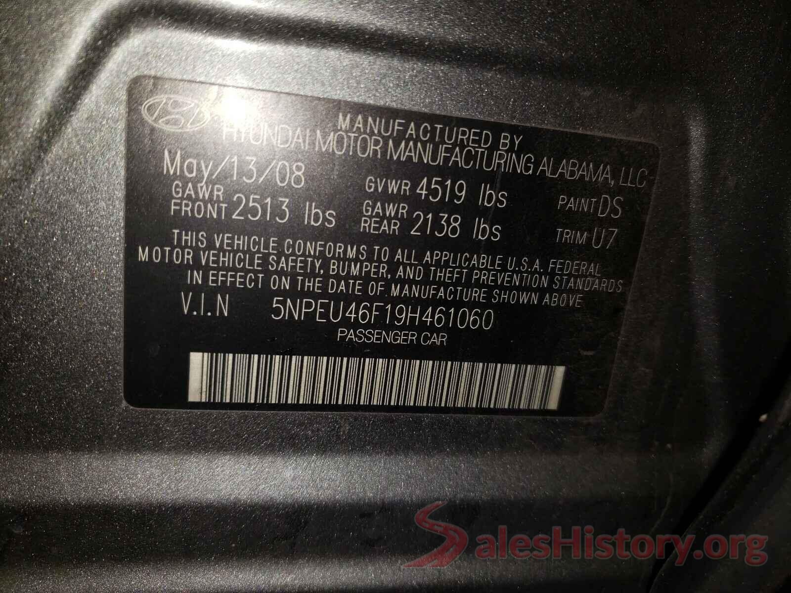 1N4BL4CW4KN323230 2009 HYUNDAI SONATA