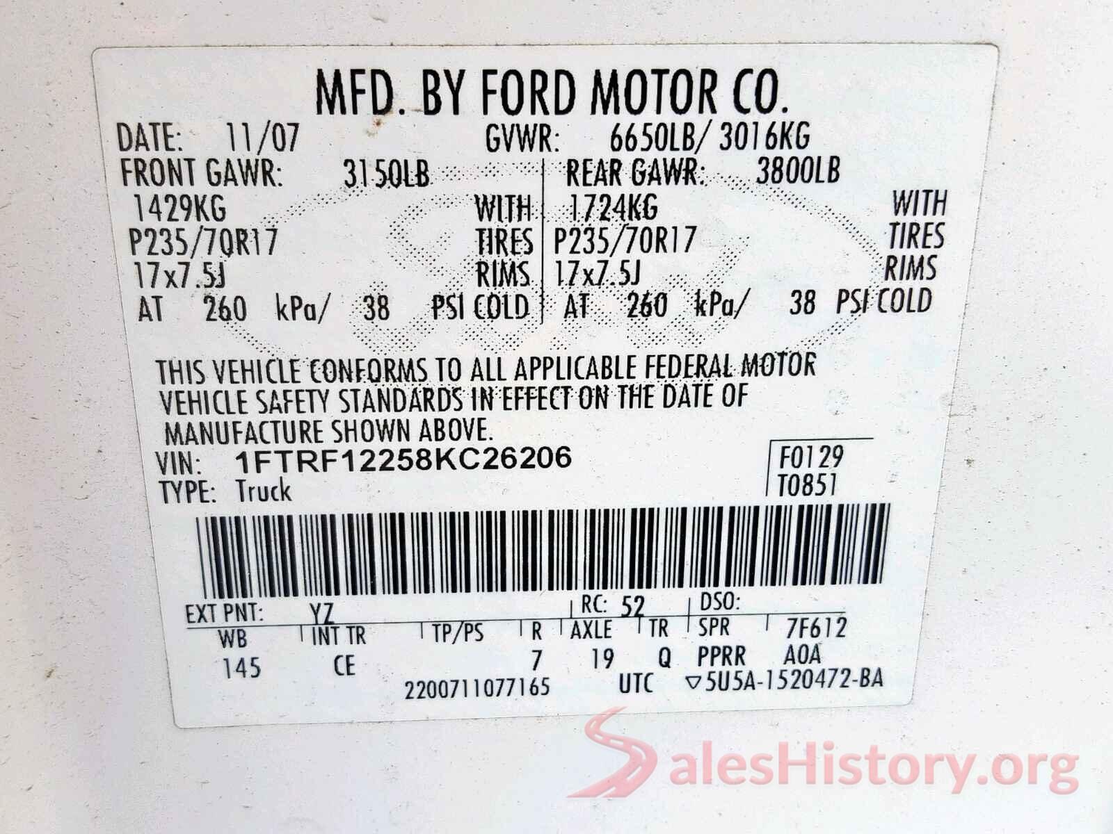 2HKRM4H48GH718760 2008 FORD F150