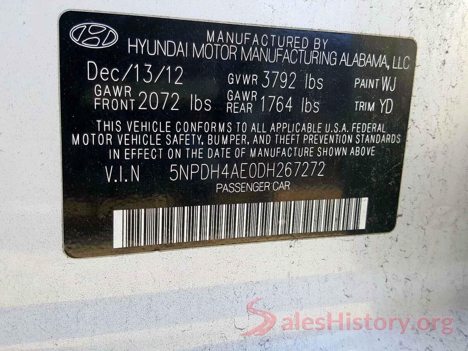 3MZBN1U70HM157346 2013 HYUNDAI ELANTRA