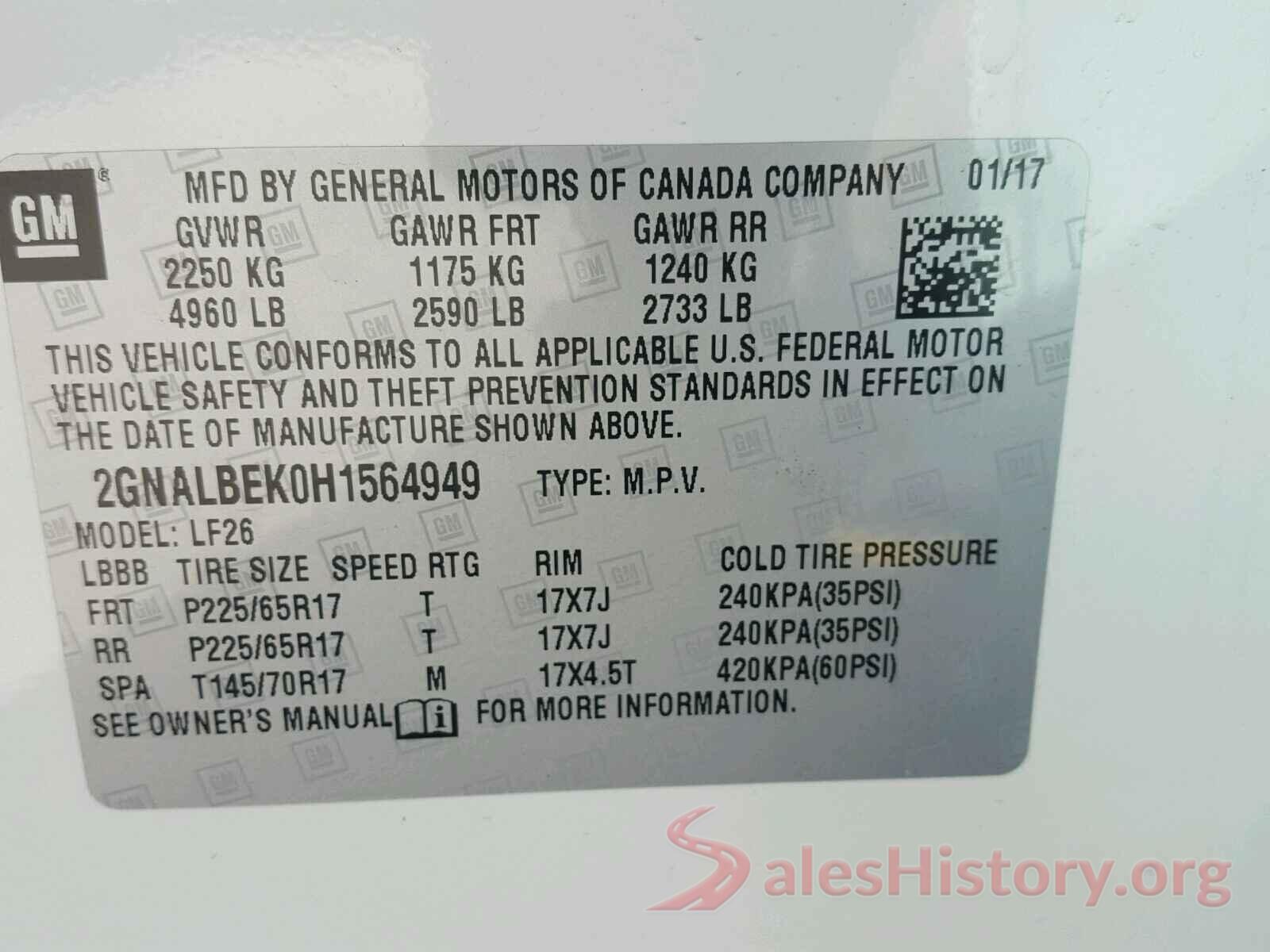 5N1AT2MN3GC869323 2017 CHEVROLET EQUINOX