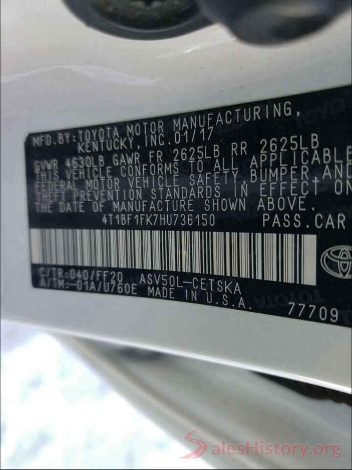 4T1BF1FK7HU736150 2017 TOYOTA CAMRY