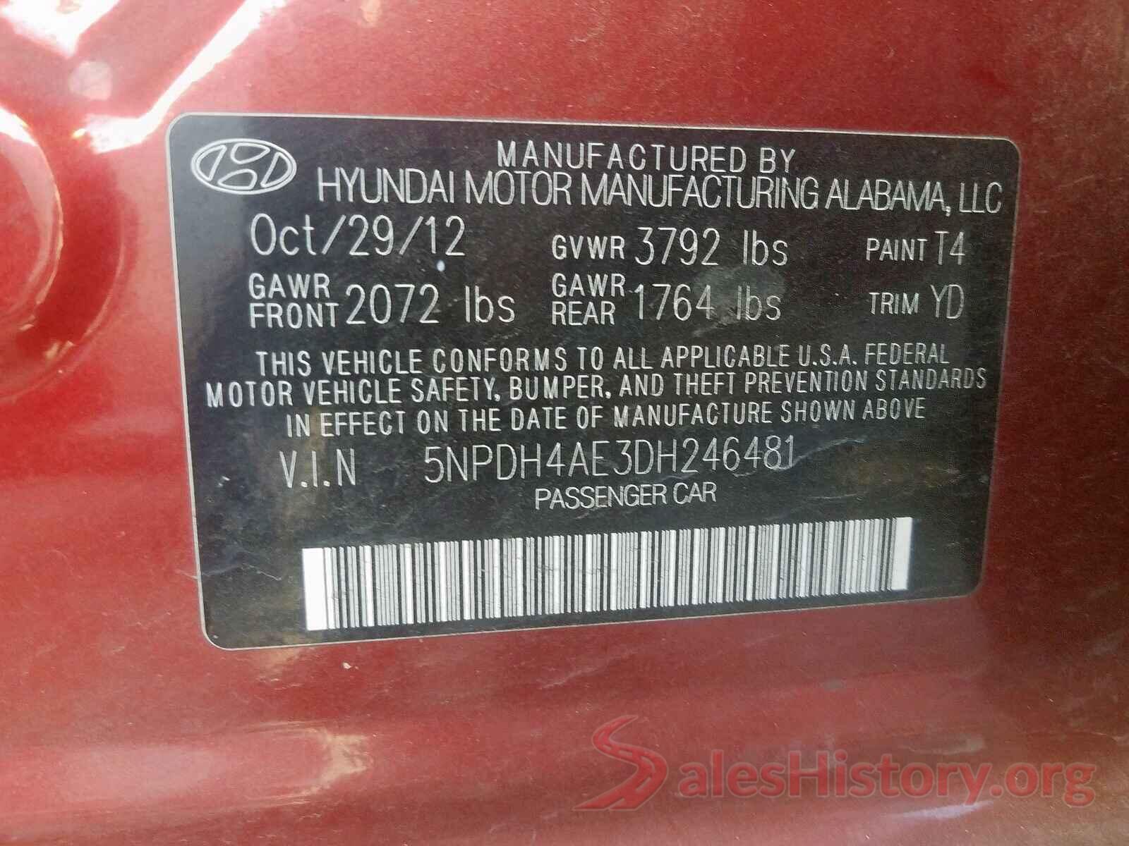 3N1AB7AP0GY337872 2013 HYUNDAI ELANTRA