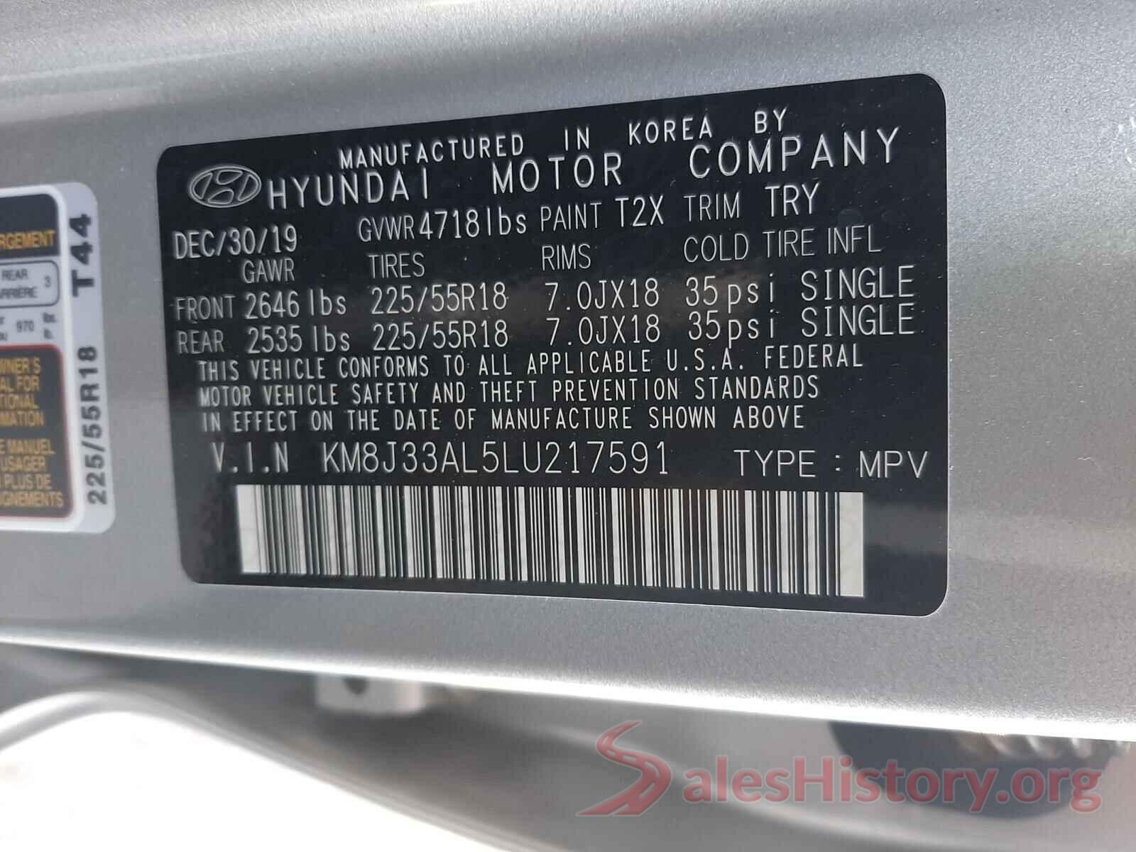 KM8J33AL5LU217591 2020 HYUNDAI TUCSON