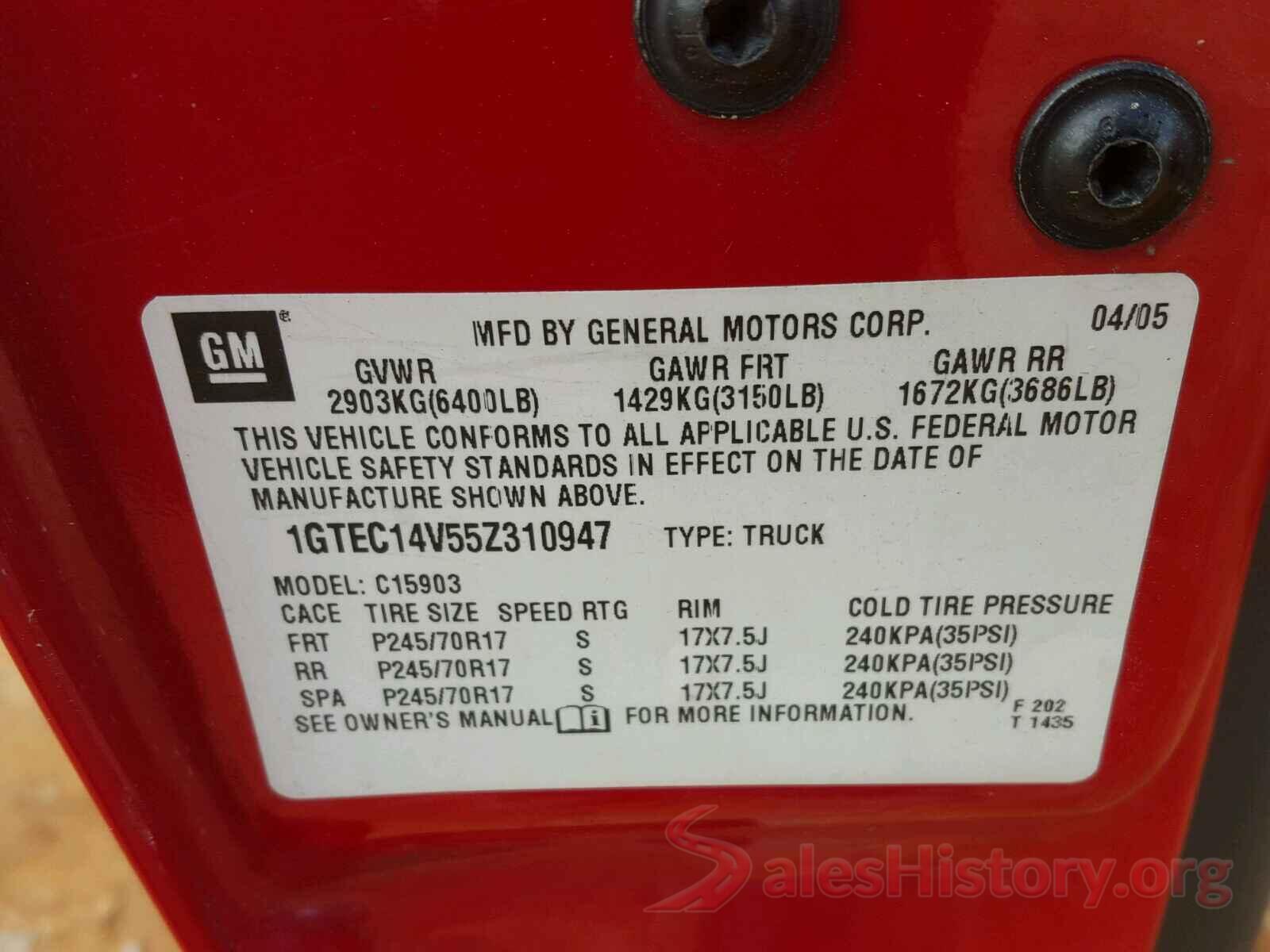 KNDJP3A54G7354715 2005 GMC SIERRA