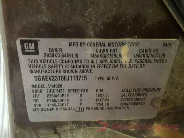 3VWC57BU5KM122051 2008 BUICK ENCLAVE