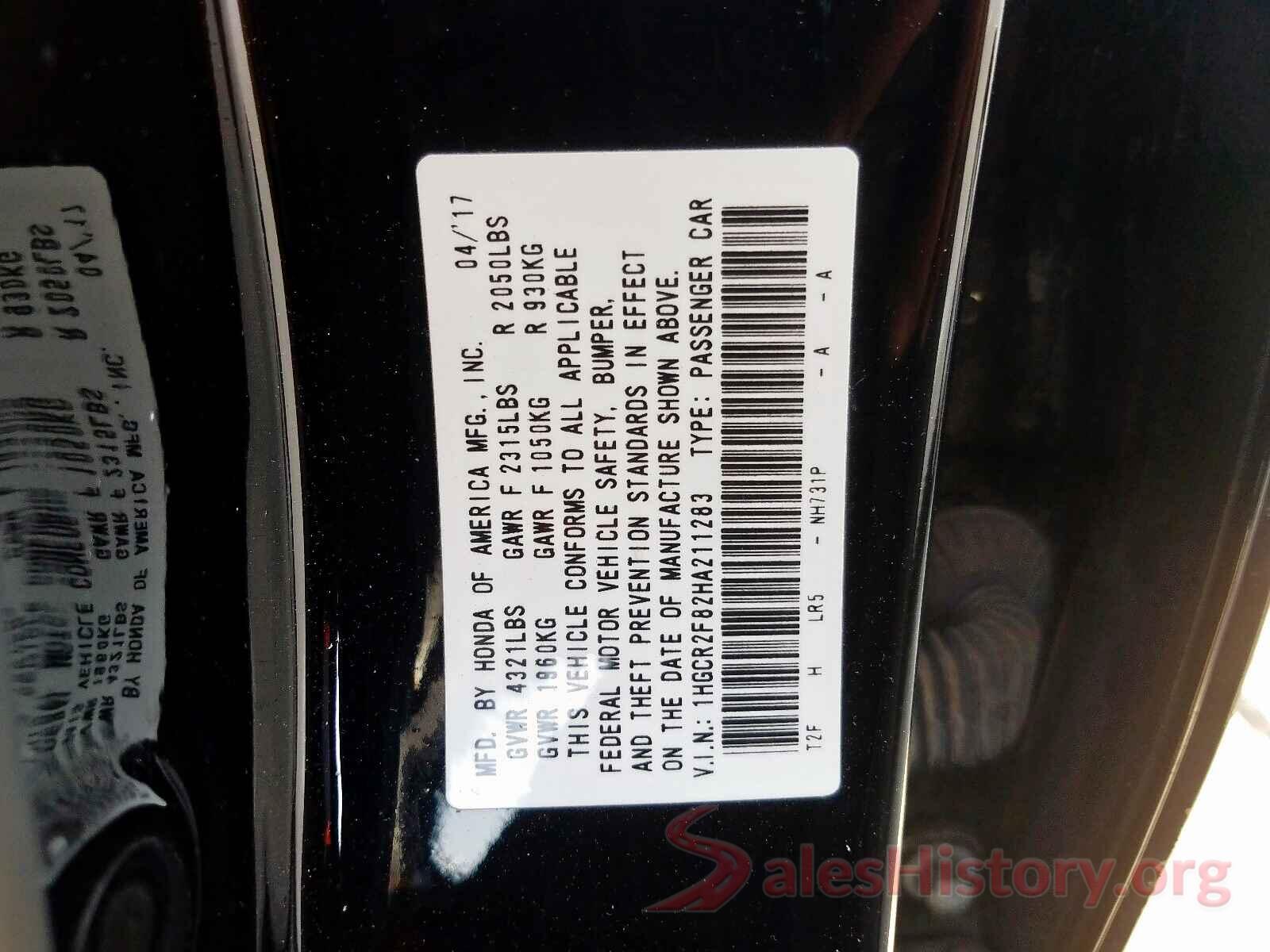 SADCJ2EX0MA667621 2017 HONDA ACCORD