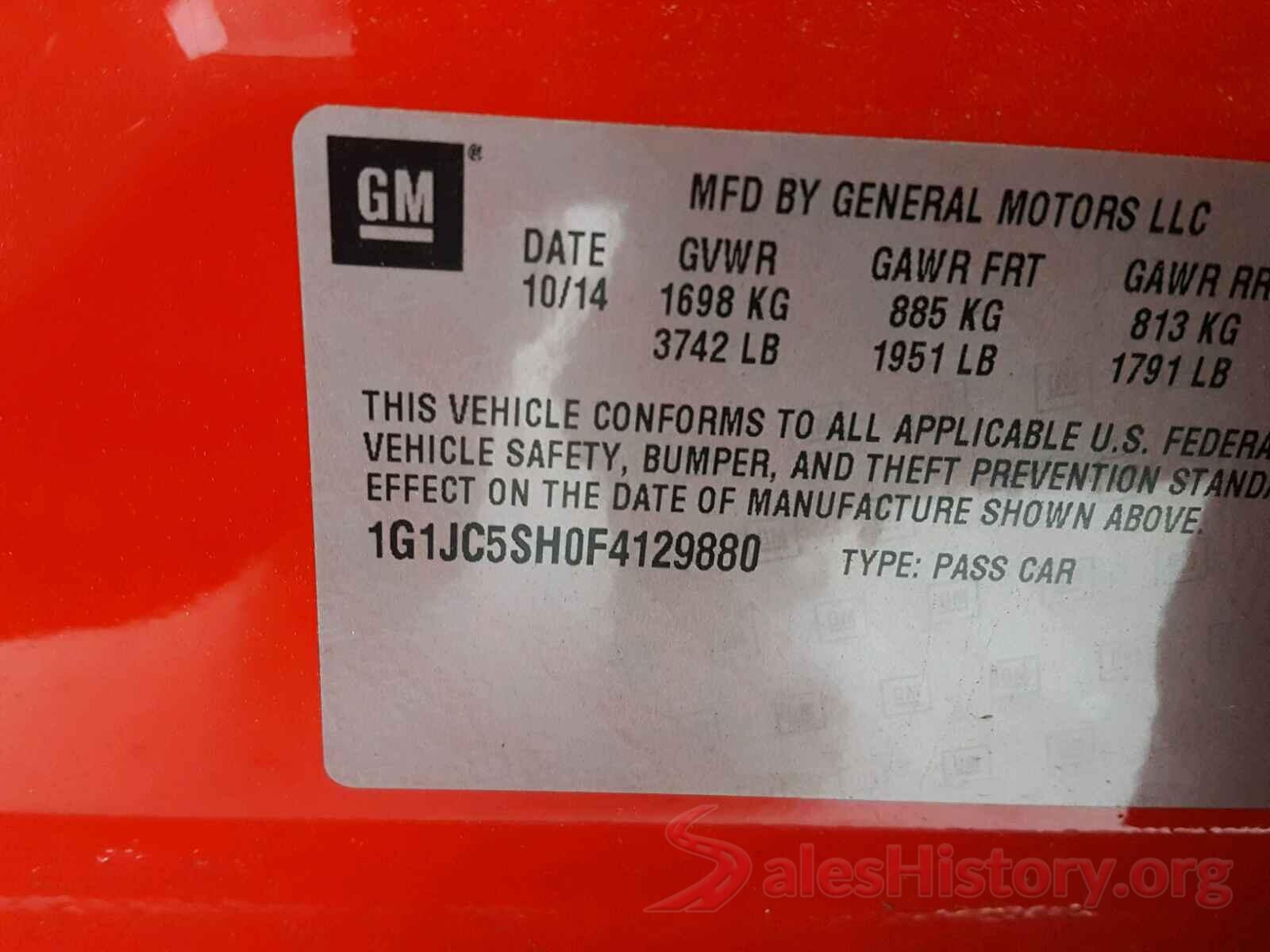 3N1CN7AP4HL811529 2015 CHEVROLET SONIC