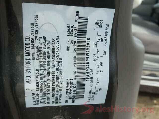 4T1B11HK0KU244398 2005 FORD FOCUS