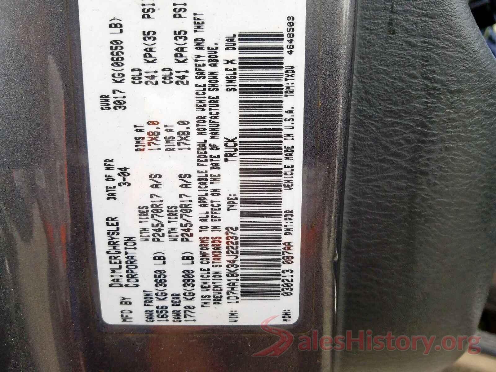 5TDKZ3DC8KS976371 2004 DODGE RAM 1500