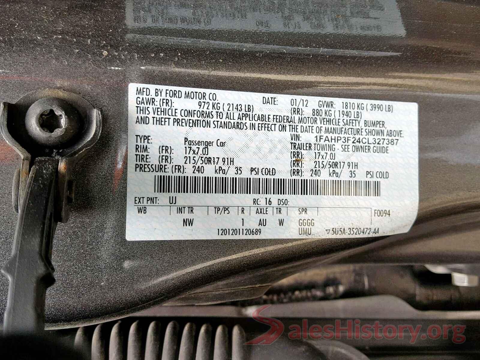 5NPE34AF6HH564693 2012 FORD FOCUS SE