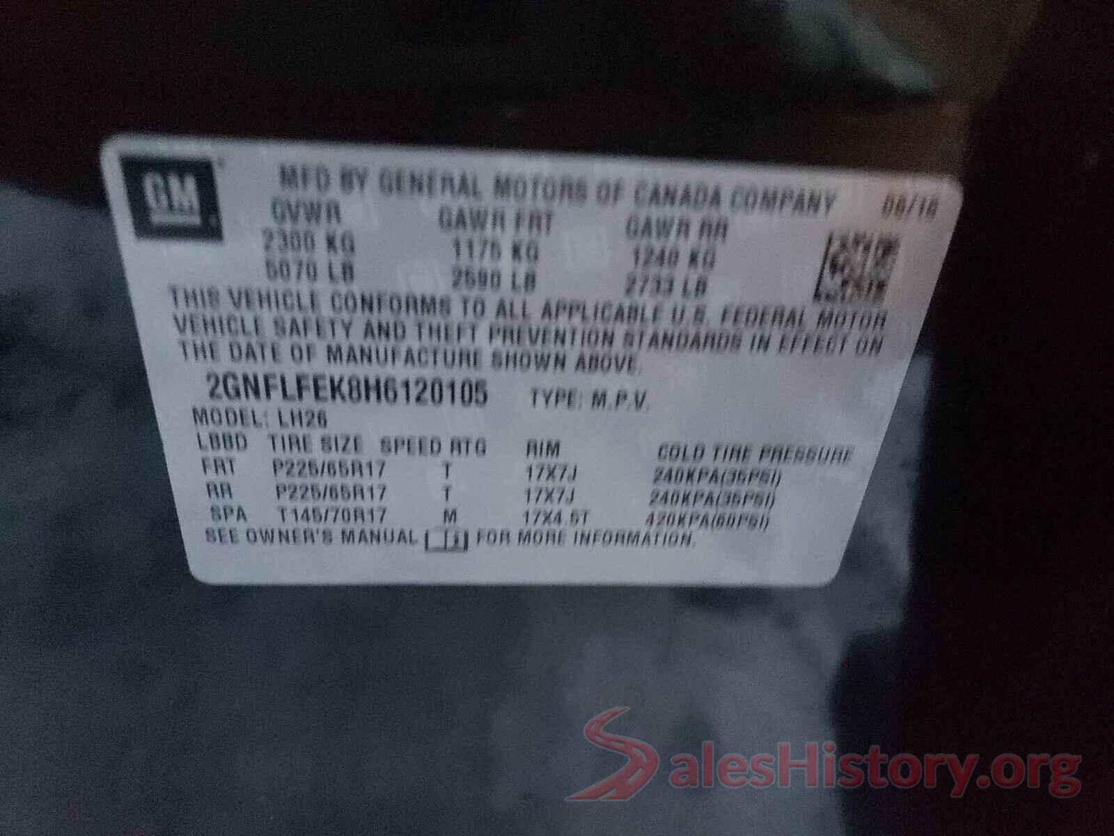 2GNFLFEK8H6120105 2017 CHEVROLET EQUINOX