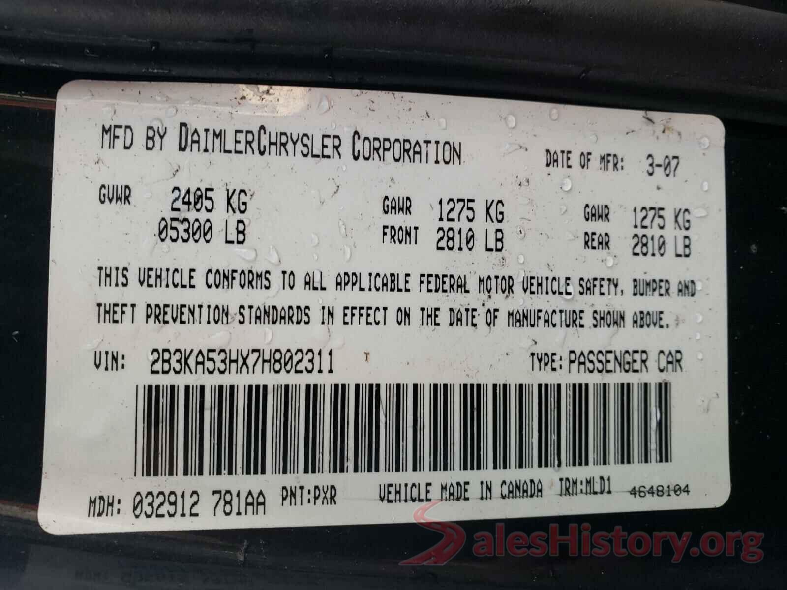 3N1CP5CU4KL518660 2007 DODGE CHARGER