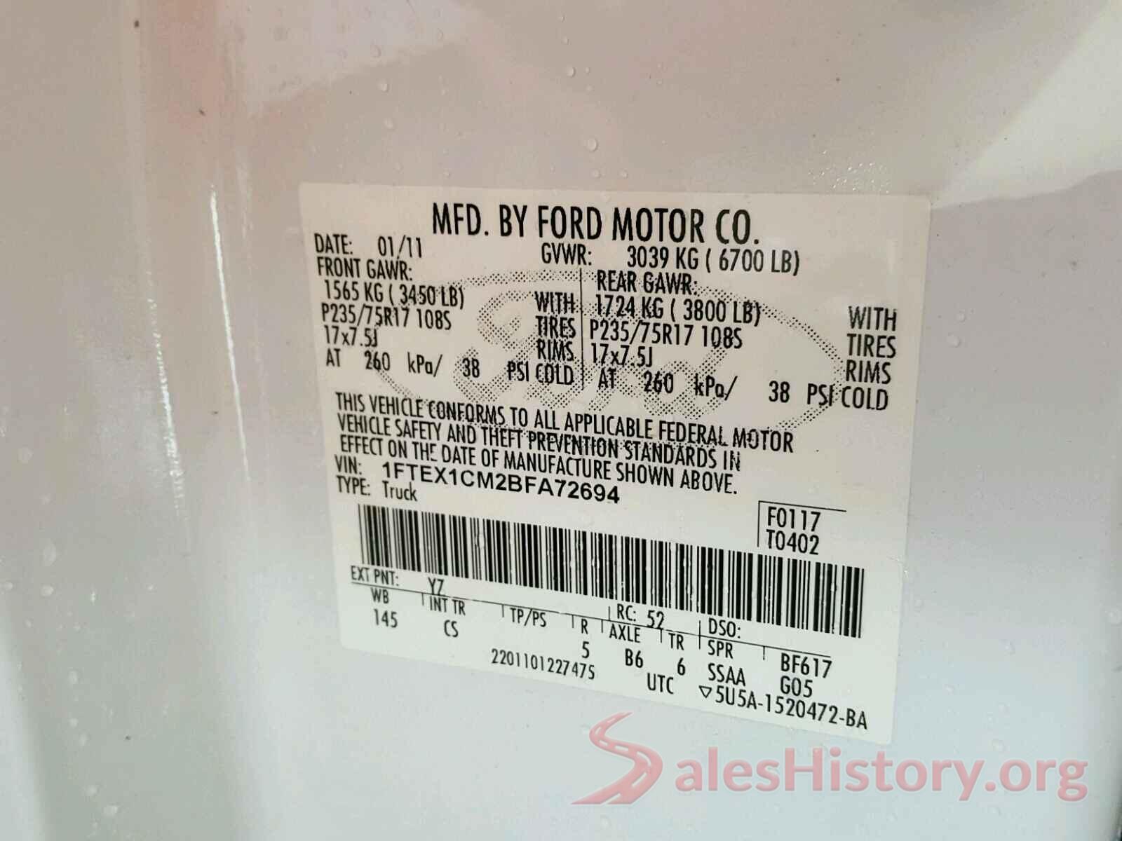 WDDSJ4GB4JN531362 2011 FORD F150