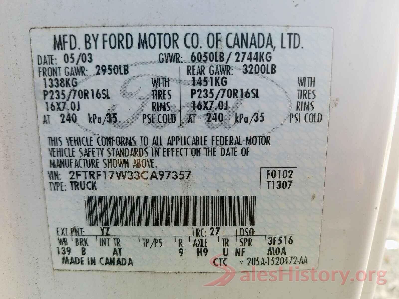 4T1B11HK9KU813944 2003 FORD F150