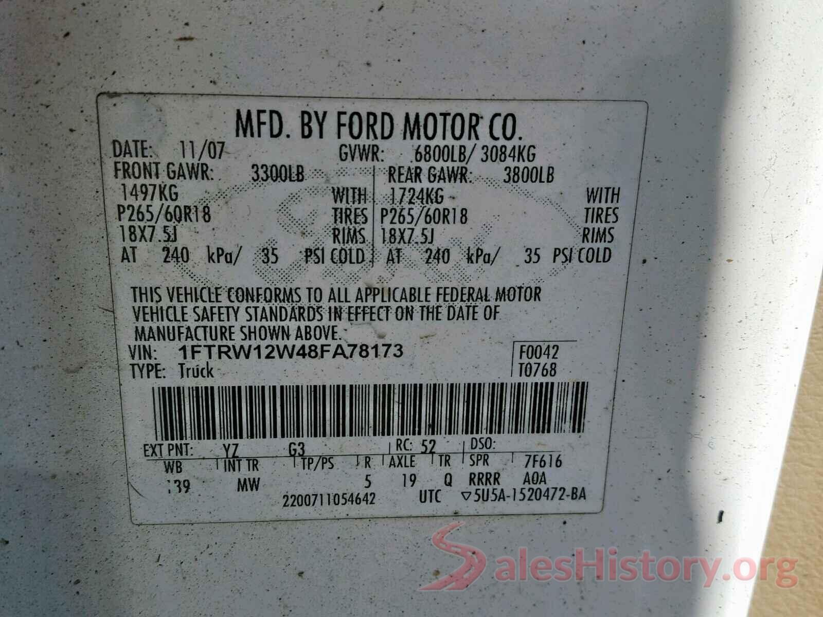 3FA6P0H78JR175028 2008 FORD F150 SUPER