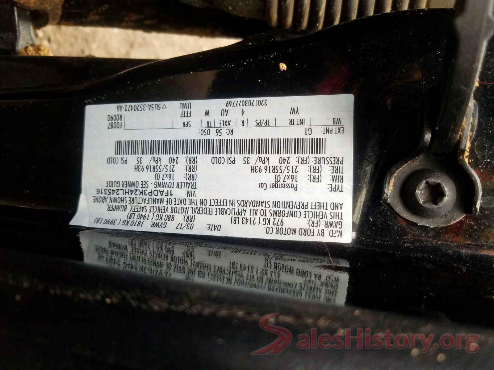 5NPDH4AEXGH663956 2017 FORD FOCUS