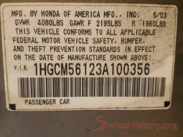 19XFC2F66KE212548 2003 HONDA ACCORD