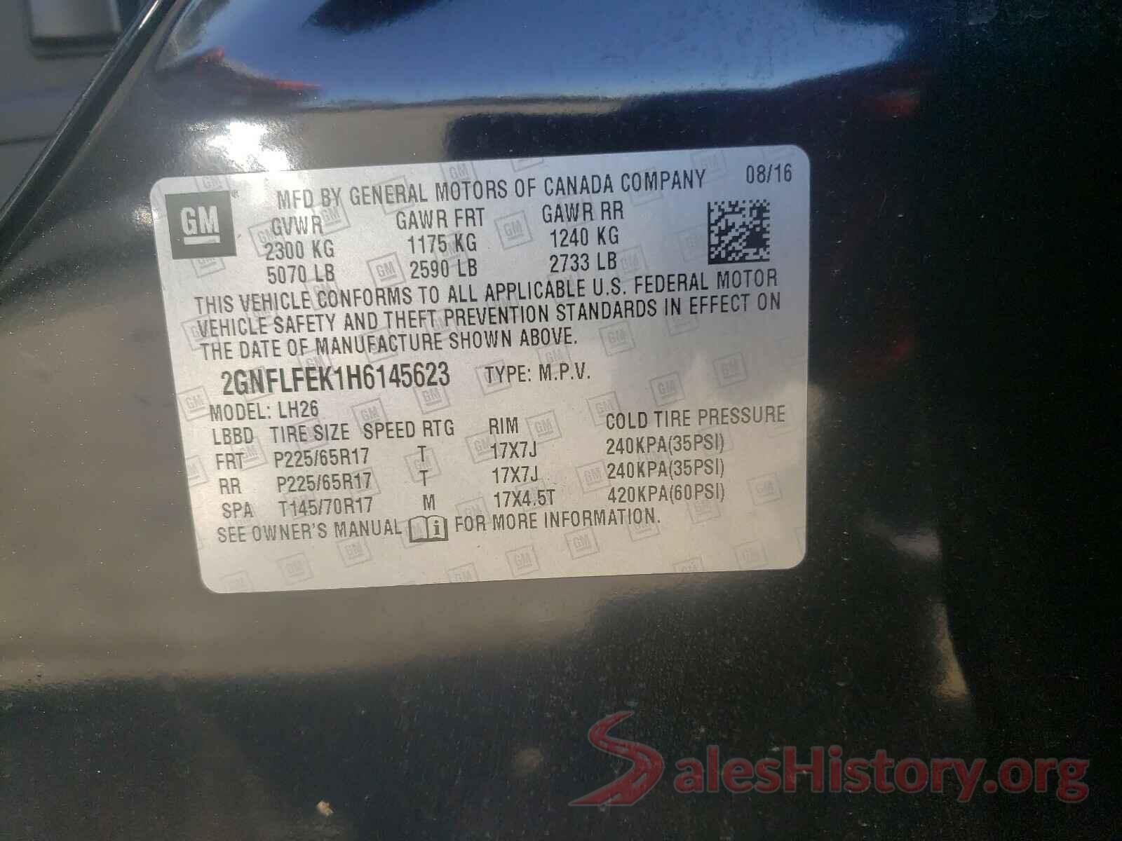 2GNFLFEK1H6145623 2017 CHEVROLET EQUINOX